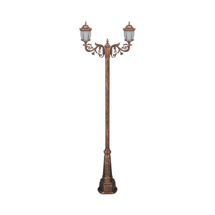 چراغ دوشاخه پارکی تکشیدفام مدل رابو خمره ای کد 91215-16-7724